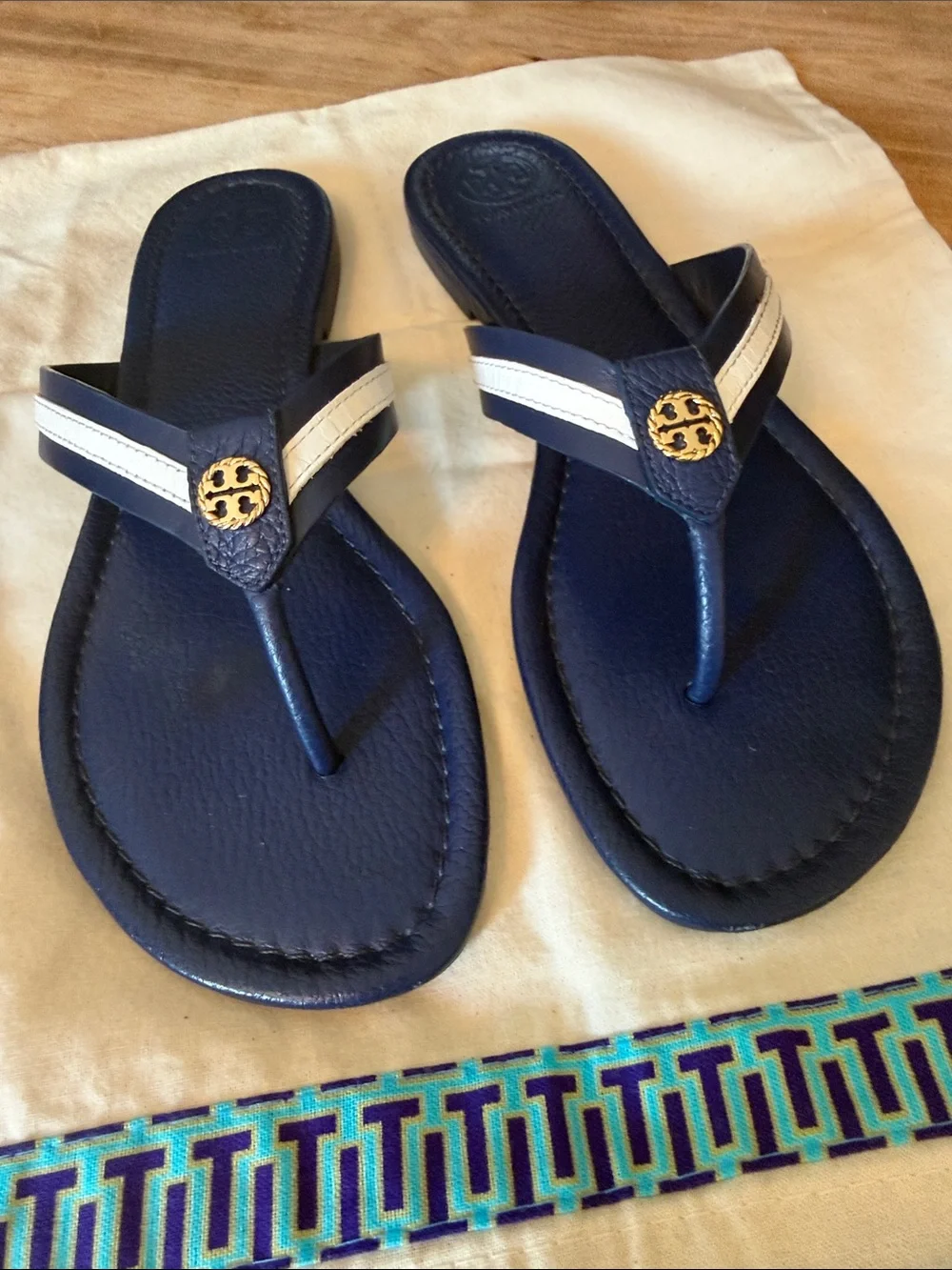 Tory Burch navy leather